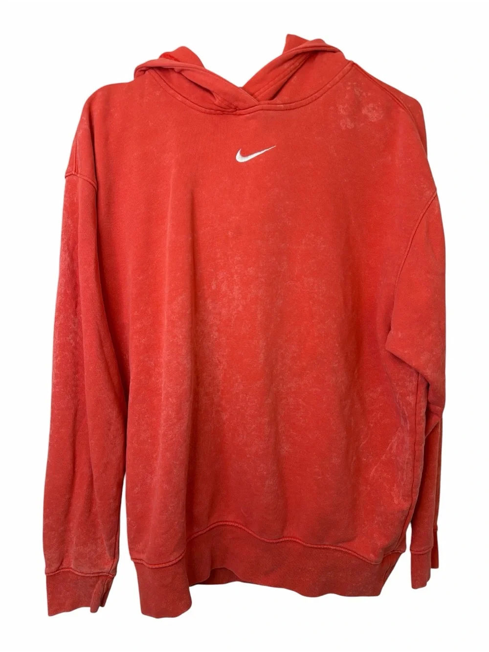 Nike Sportswear Womens Acid Washed Fleece Hoodie Sweatshirt Center Swoosh